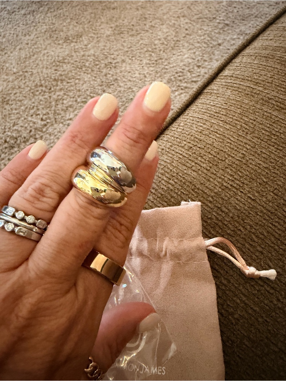 Uncommon James Polished Silver Double Dome Ring